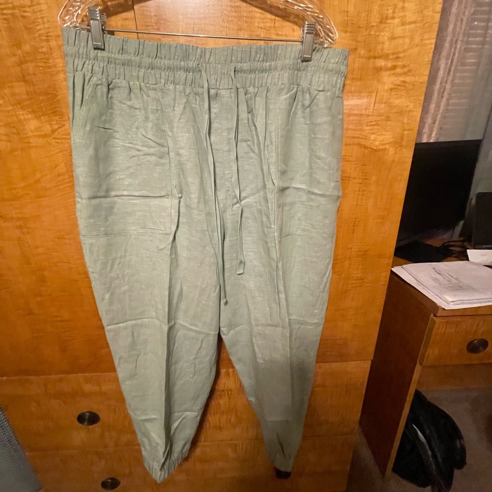 Women’s Loft linen green  Casual Pants
